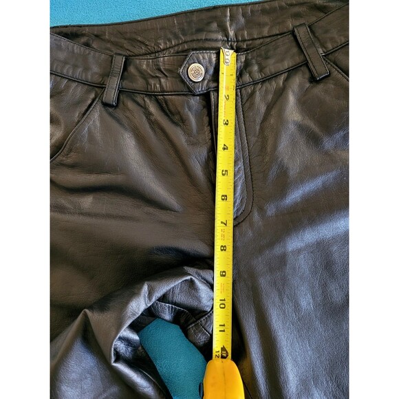 VTG Womens Harley Davidson 100% Genuine Leather Riding Pants Size 40/12 Embossed - Picture 5 of 16